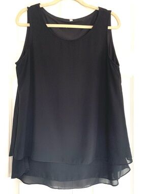 Sleeveless Chiffon Double Layer Top